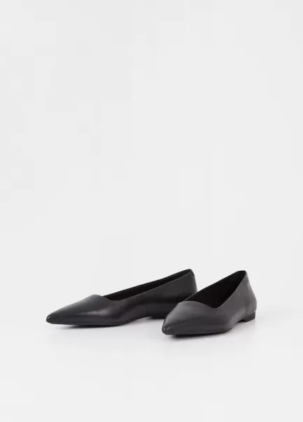 Femme Ballerines Noir Cuir Hermine Chaussures Vagabond