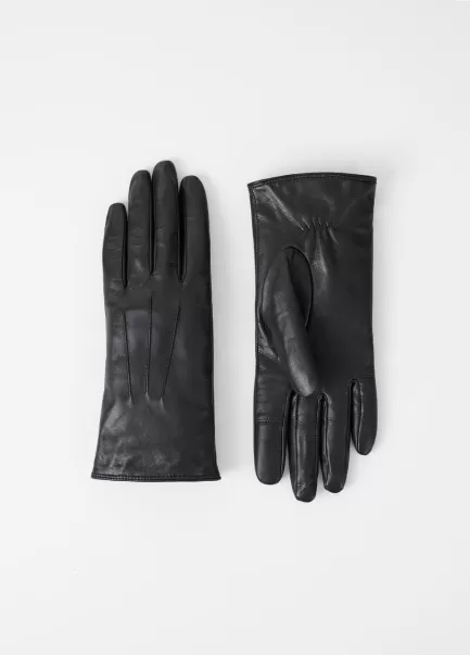 Noir Cuir Gants Femme Vagabond Classic Glove W