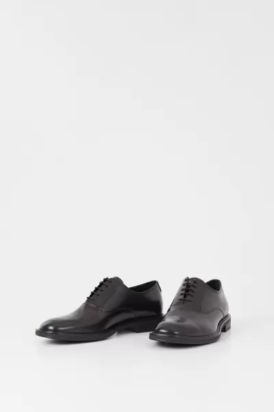 Homme Andrew Chaussures Vagabond Noir Cuir Glacé Chaussures Basses