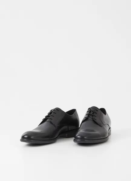 Noir Cuir Homme Vagabond Harvey Chaussures Chaussures Basses