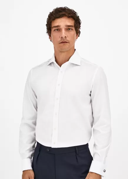 Chemises Hackett London White Flexibilité Homme Chemise En Coton Coupe Classique