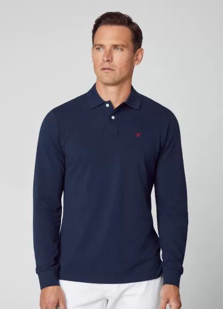 Homme Navy Polo Manches Longues Exclusif Hackett London Polos