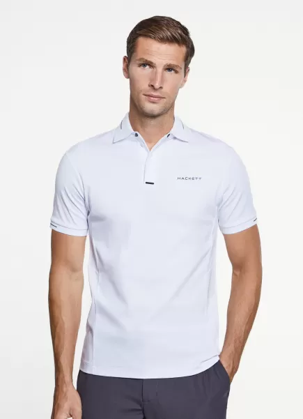 Exclusif Hackett London Polos Polo Hybride Hs Coupe Slim White Homme