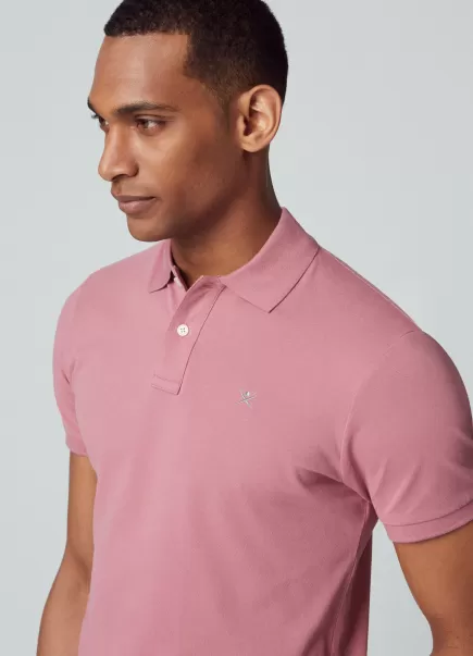 Rose Pink Hackett London Polos Qualité Premium Polo Piqué Avec Logo Homme