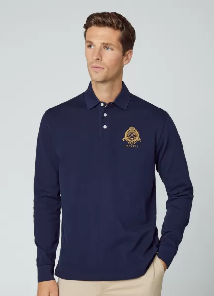 Homme Prix Exceptionnel Hackett London Polos Navy Polo De Rugby Héritage