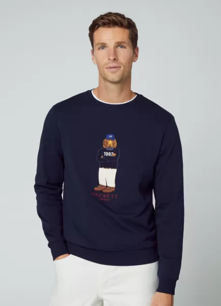 Réduction Homme Sweatshirts Navy Sweat Avec Logo Harry Hackett London