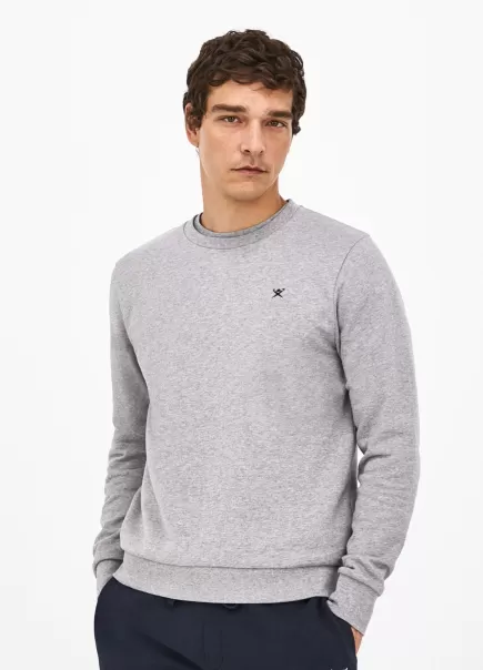 Hackett London Prix Modéré Sweat-Shirt En Peluche Avec Logo Brodé Homme Sweatshirts Light Grey
