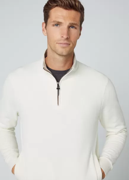 Ecru White Moderne Homme Sweat-Shirt À Demi-Zip Sweatshirts Hackett London