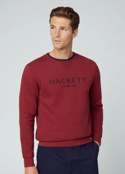Hackett London Prix Choc Wine Purple Homme Sweat-Shirt Avec Logo Héritage Sweatshirts