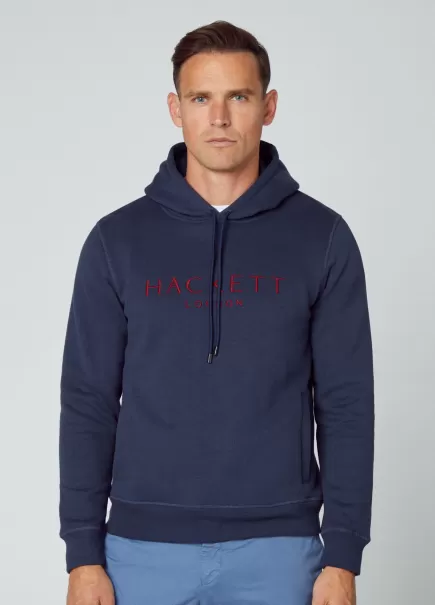 Hackett London Sweatshirts Homme La France Navy Sweat À Capuche Héritage