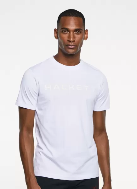 Hackett London Homme T-Shirts T-Shirt Basique En Coton Innovation White