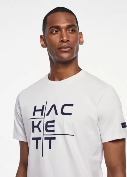 White T-Shirt Avec Logo Imprimé Coupe Classique T-Shirts Hackett London Homme La France