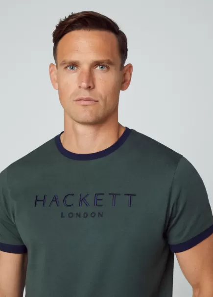 T-Shirt Héritage Avec Logo Brodé Dark Green Hackett London Convivial Homme T-Shirts