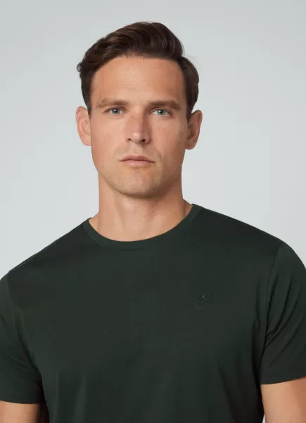 Dark Green Hackett London Sortie T-Shirt Avec Logo Brodé T-Shirts Homme