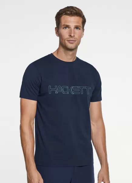 T-Shirts Hackett London Homme Prix Final Navy T-Shirt Avec Logo