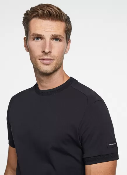 T-Shirt Côtelé Coupe Classique Hackett London Homme Suivre T-Shirts Black