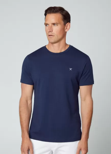 La France T-Shirt Basique Avec Logo Brodé T-Shirts Homme Navy/Grey Hackett London