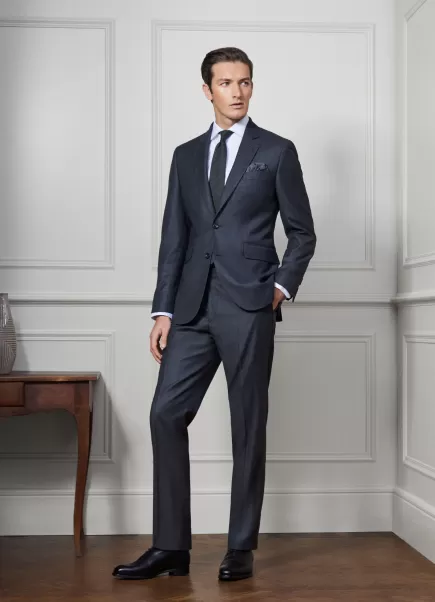 Simple Hackett London Homme Costumes Dark Grey Costume Œil-De-Perdrix En Laine
