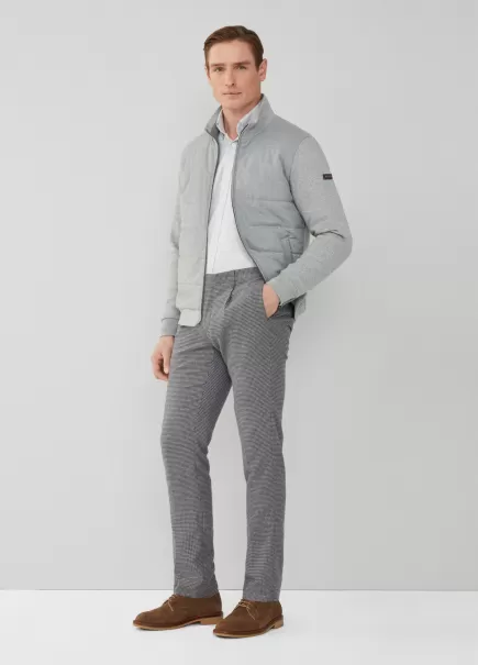 Doux Grey Hackett London Homme Pantalons Et Chinos Pantalon Pied-De-Poule Coupe Slim