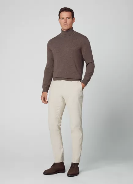 Ivory White Hackett London Sûr Homme Chino Texturé Coupe Slim Pantalons Et Chinos