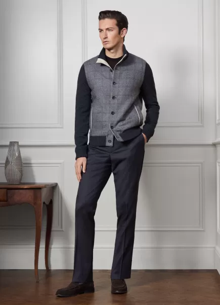 Authentique Homme Pantalon En Flanelle Coupe Slim Charcoal Grey Hackett London Pantalons Et Chinos