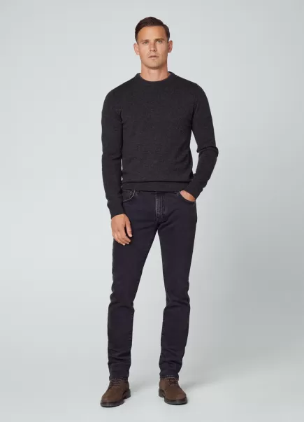 Développement Black Homme Hackett London Jeans Jean À Délavage Noir Coupe Slim