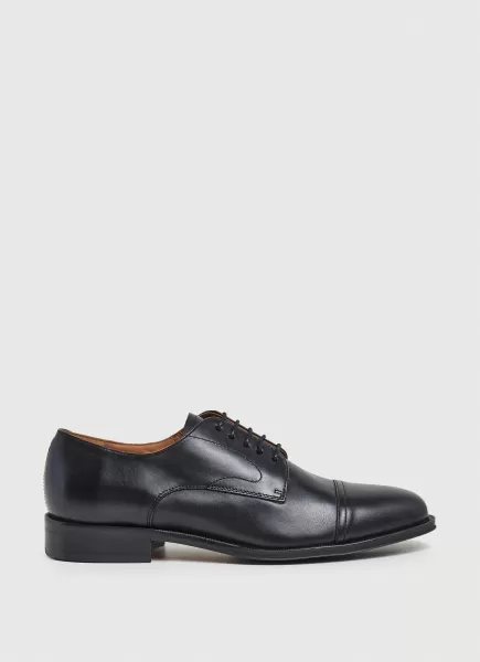 Homme Chaussures Blucher En Cuir Hackett London Black Sortie Chaussures De Ville