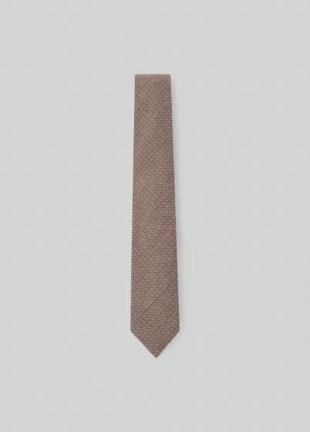 Cravates Et Pochettes Hackett London Original Taupe Beige Cravate À Imprimé Micro-Pois Homme