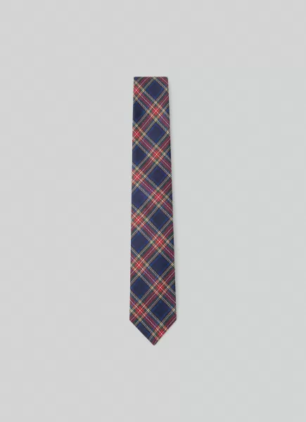 Cravate À Carreaux Tartan Le Moins Cher Hackett London Navy/Red Homme Cravates Et Pochettes