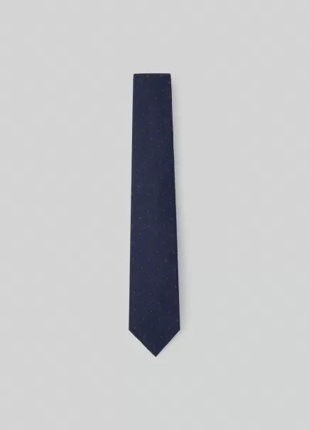 Homme Authentique Cravate À Imprimé Pois En Coton Hackett London Cravates Et Pochettes Navy/Ivory