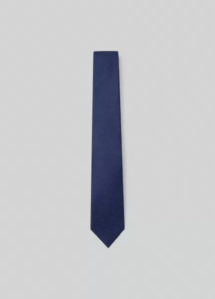 Navy Hackett London Cravates Et Pochettes Prix Soldé Homme Cravate En Soie À Motif Chevrons