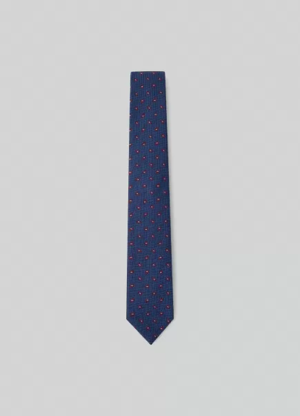 Hackett London Cravate À Imprimé Conifères Homme Cravates Et Pochettes Moderne Blue