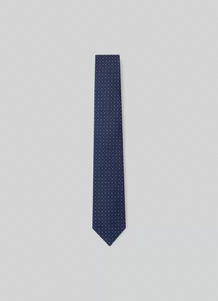 Caractère Homme Cravates Et Pochettes Hackett London Navy/Green Cravate En Soie À Imprimé Pois