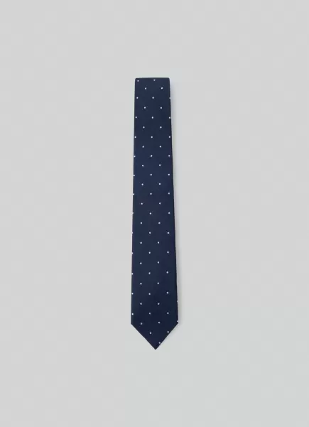 Navy/Sky Aimer Homme Cravates Et Pochettes Cravate En Soie À Imprimé Pois Hackett London