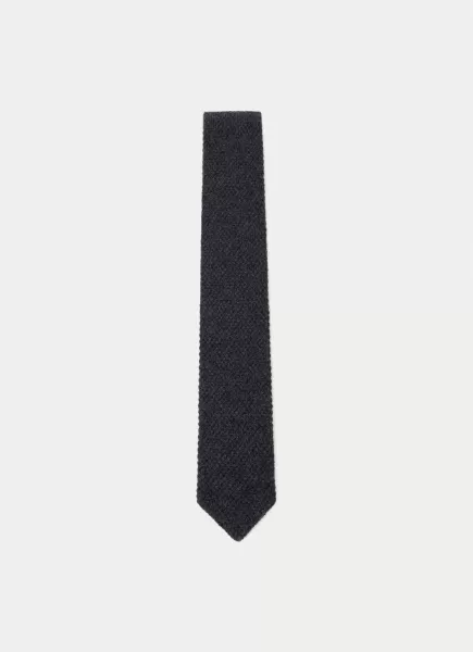 Moderne Homme Cravates Et Pochettes Cravate En Cachemire Unie Charcoal Grey Hackett London