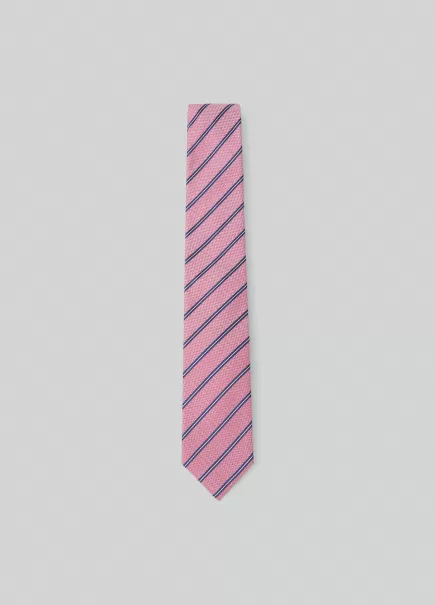 Homme Pink Hackett London Prix Barré Cravate En Soie À Rayures Cravates Et Pochettes