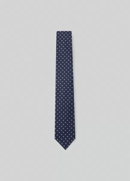 Homme Cravate En Soie À Imprimé Trèfles Navy/Sky Cravates Et Pochettes Regarder Hackett London