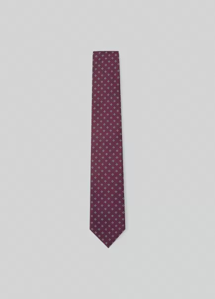 Wine Purple Cravates Et Pochettes Cravate En Soie À Imprimé Trèfles Hackett London Homme Solidité