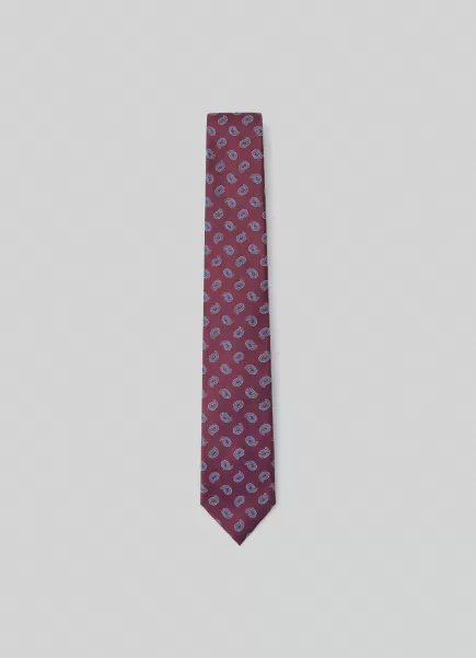 Hackett London Cravate À Imprimé Conifères Cravates Et Pochettes Rabais Homme Wine Purple