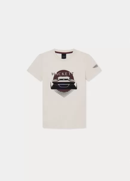 Prix Promotionnel T-Shirts Et Sweatshirts T-Shirt Imprimé Aston Martin Ecru White Hackett London Homme