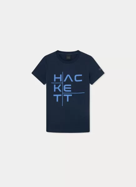 Hackett London Homme T-Shirts Et Sweatshirts Navy T-Shirt Avec Logo Imprimé Coupe Classique Innovant