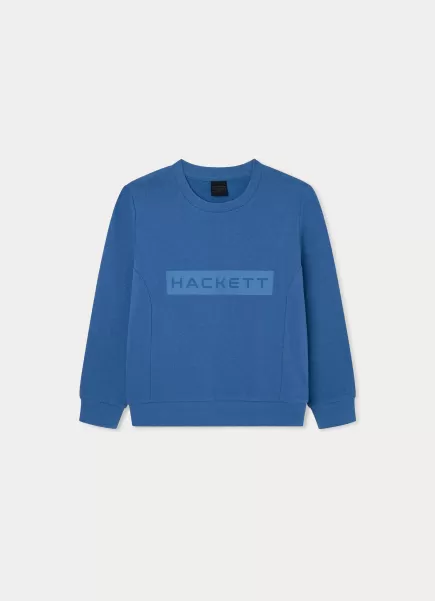 T-Shirts Et Sweatshirts Homme Sweat-Shirt Avec Imprimé Logo Blue Hackett London Esthétique