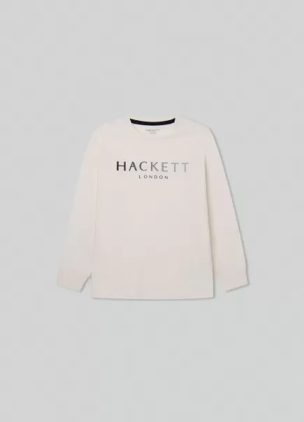 Pas Cher Hackett London T-Shirt Imprimé Logo White Homme T-Shirts Et Sweatshirts