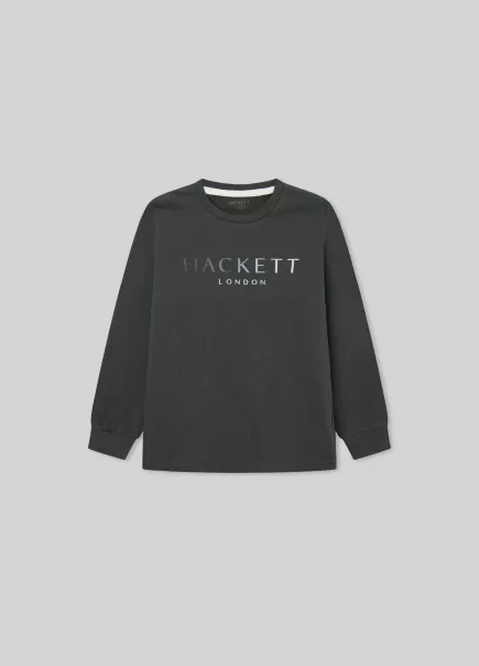 Prix Plancher T-Shirts Et Sweatshirts Hackett London Homme T-Shirt Imprimé Logo Dark Green