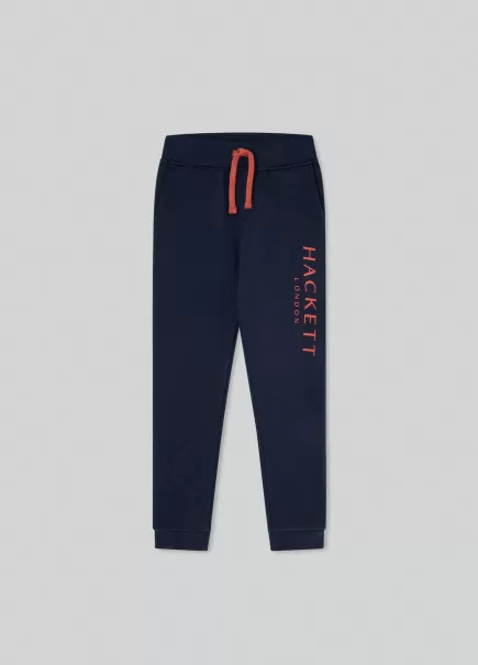 Navy Homme T-Shirts Et Sweatshirts Hackett London Classique Pantalon De Jogging Avec Logo Brodé